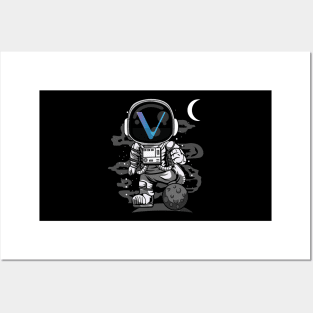 Astronaut Vechain VET Coin To The Moon Crypto Token Cryptocurrency Wallet Birthday Gift For Men Women Kids Posters and Art